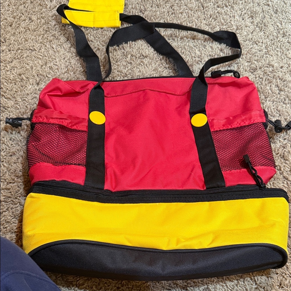 Disney Red and Yellow Duffel Bag
